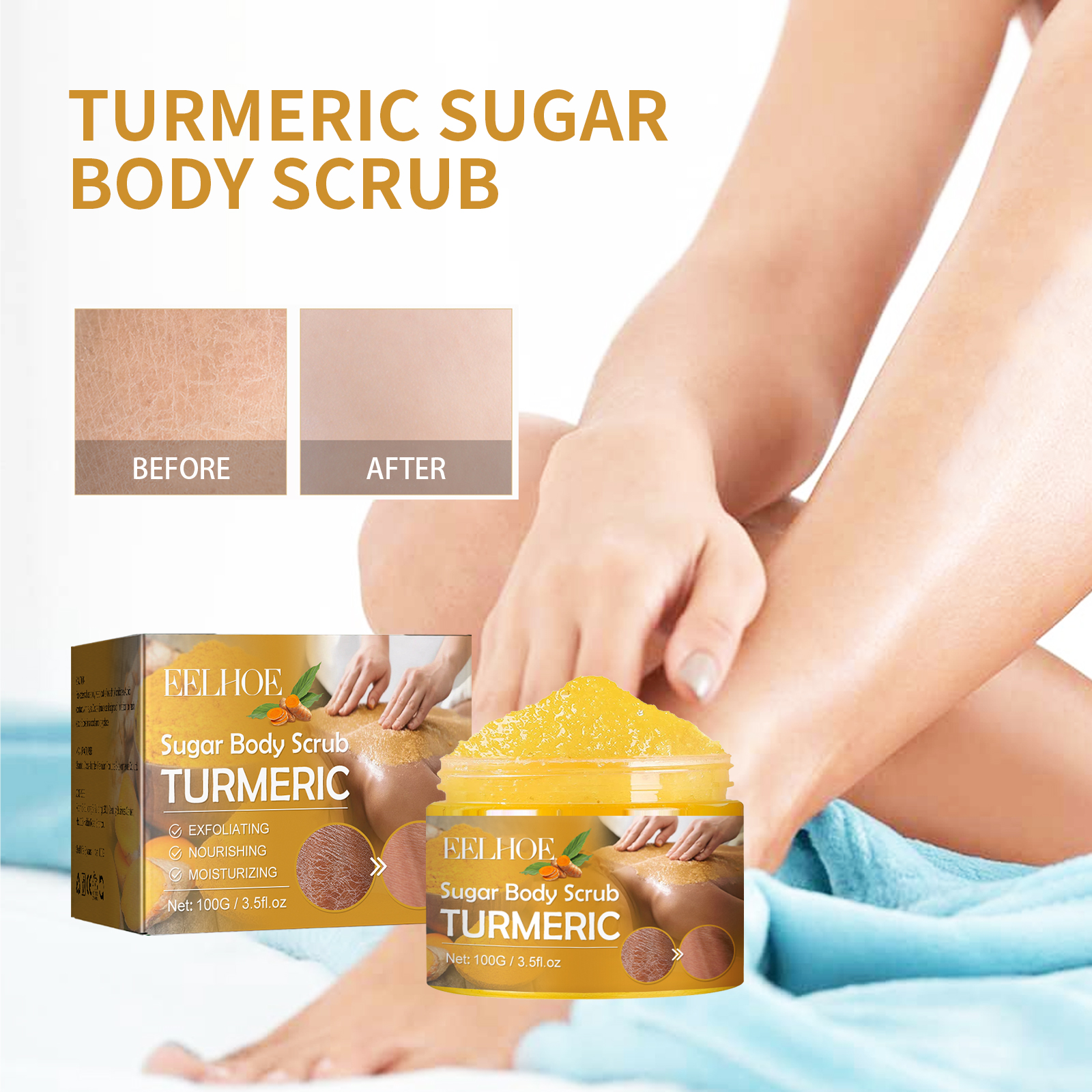 EELHOE 100g Turmeric Sugar Bod - Skincare Ingredients avis et prix