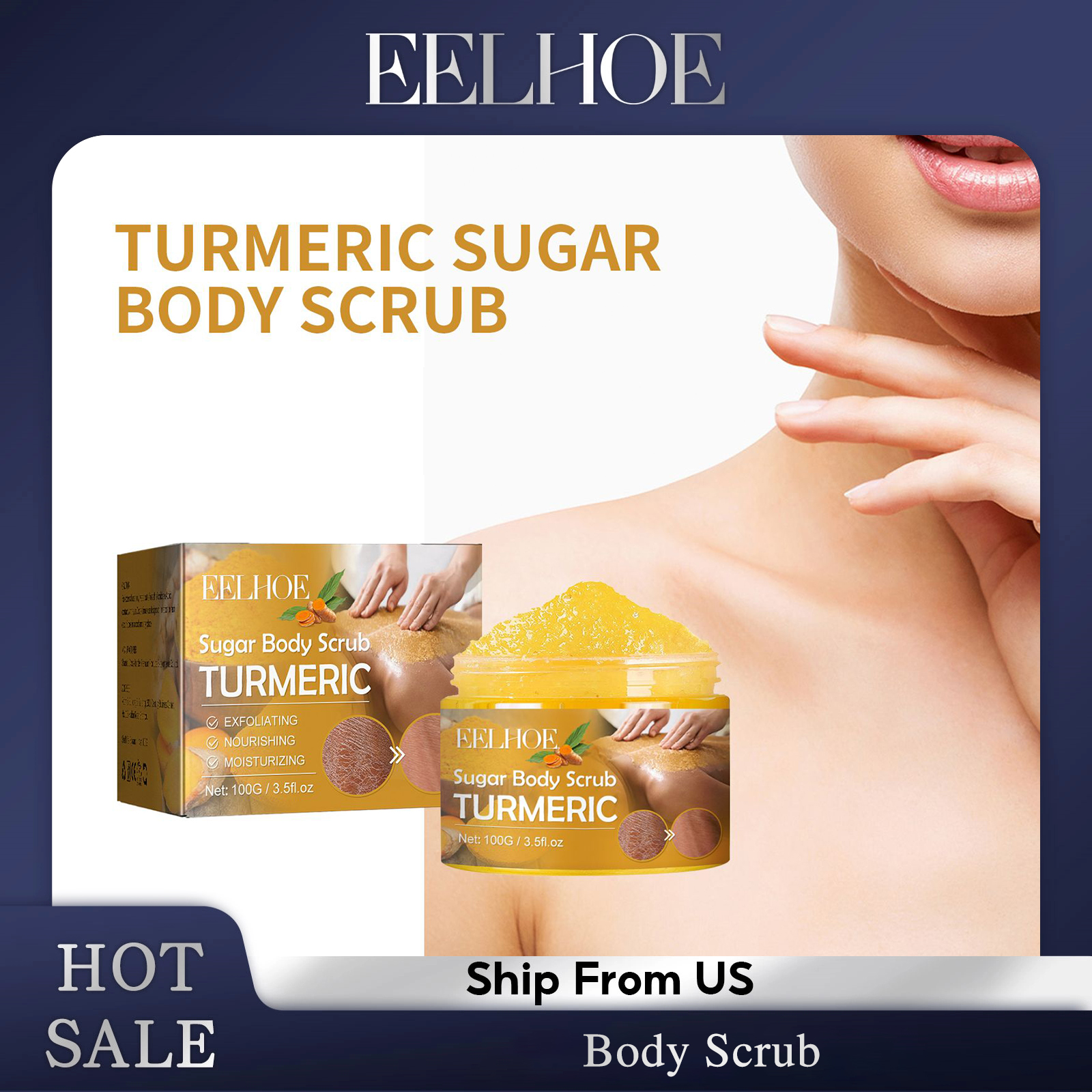 EELHOE 100g Turmeric Sugar Bod - Skincare Ingredients avis et prix